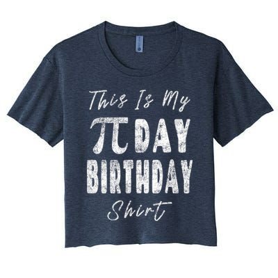 Retro This Is My Pi Day Birthday Shirt Pi Symbol 3 14 Crop Top