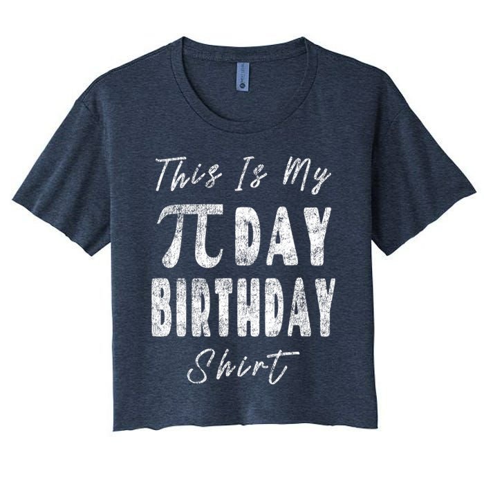 Retro This Is My Pi Day Birthday Shirt Pi Symbol 3 14 Crop Top