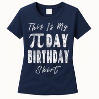 Retro This Is My Pi Day Birthday Shirt Pi Symbol 3 14 Womens T-Shirt