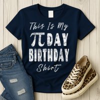 Retro This Is My Pi Day Birthday Shirt Pi Symbol 3 14 Womens T-Shirt
