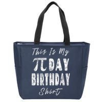 Retro This Is My Pi Day Birthday Shirt Pi Symbol 3 14 Zip Tote Bag