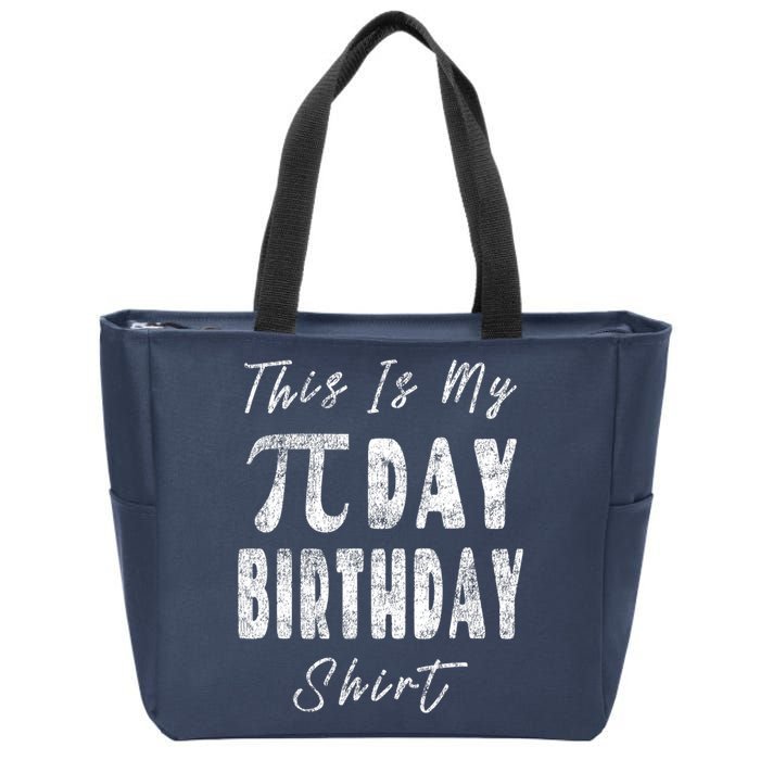 Retro This Is My Pi Day Birthday Shirt Pi Symbol 3 14 Zip Tote Bag
