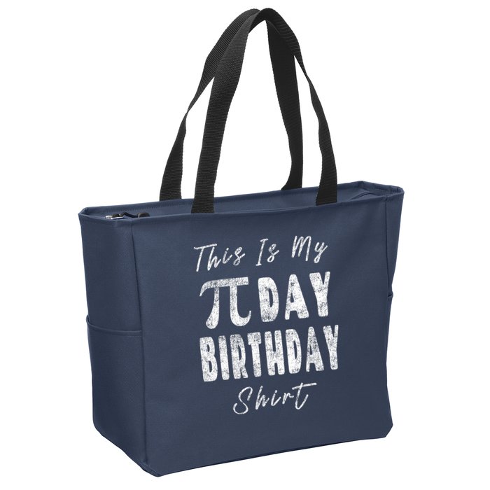 Retro This Is My Pi Day Birthday Shirt Pi Symbol 3 14 Zip Tote Bag