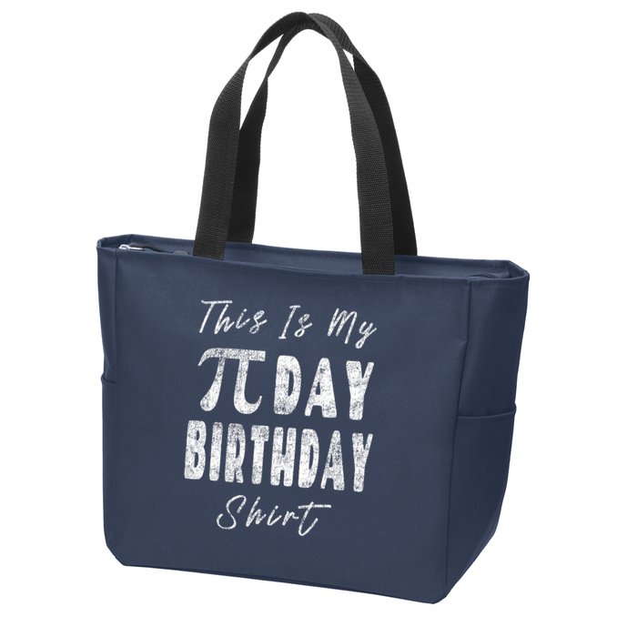 Retro This Is My Pi Day Birthday Shirt Pi Symbol 3 14 Zip Tote Bag