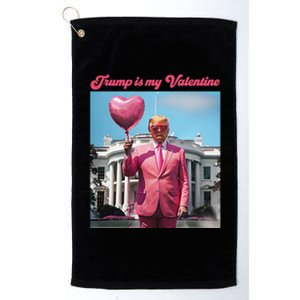 Retro Trump Is My Valentine Heart Funny Trump Valentines Day Platinum Collection Golf Towel