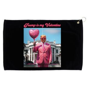 Retro Trump Is My Valentine Heart Funny Trump Valentines Day Grommeted Golf Towel