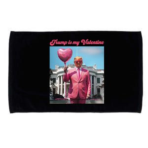 Retro Trump Is My Valentine Heart Funny Trump Valentines Day Microfiber Hand Towel