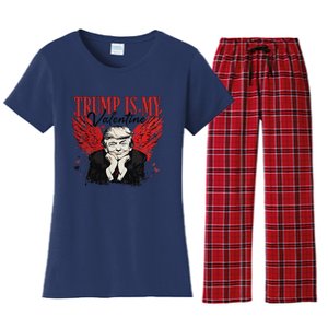 Retro Trump Is My Valentine Trump ValentineS Day Women's Flannel Pajama Set