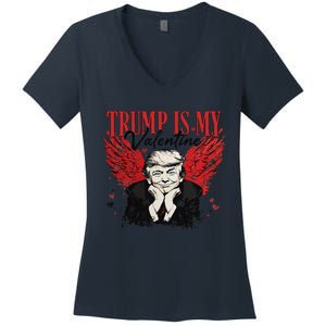 Retro Trump Is My Valentine Trump ValentineS Day Women's V-Neck T-Shirt