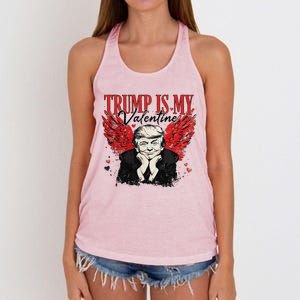 Retro Trump Is My Valentine Trump ValentineS Day Women's Knotted Racerback Tank