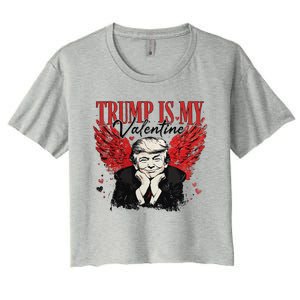 Retro Trump Is My Valentine Trump ValentineS Day Women's Crop Top Tee