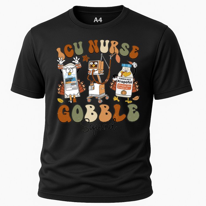 Retro Thanksgiving Icu Nurse Gobble Squad Turkey Autumn Rn Gift Cooling Performance Crew T-Shirt