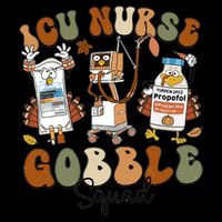 Retro Thanksgiving Icu Nurse Gobble Squad Turkey Autumn Rn Gift Cooling Performance Crew T-Shirt