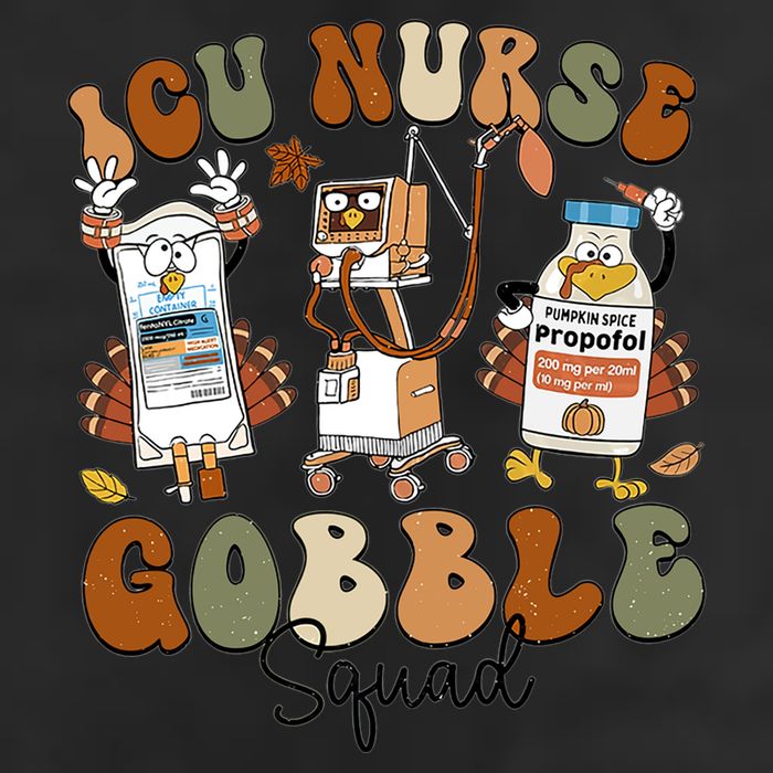Retro Thanksgiving Icu Nurse Gobble Squad Turkey Autumn Rn Gift 11oz C Handle Ceramic Mug