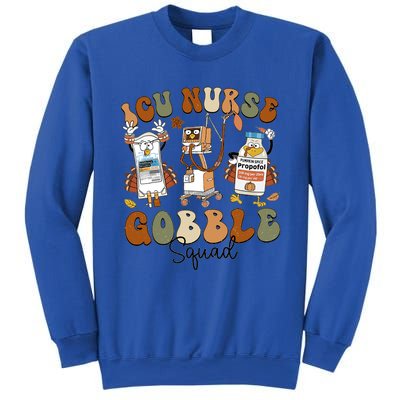 Retro Thanksgiving Icu Nurse Gobble Squad Turkey Autumn Rn Gift Sweatshirt