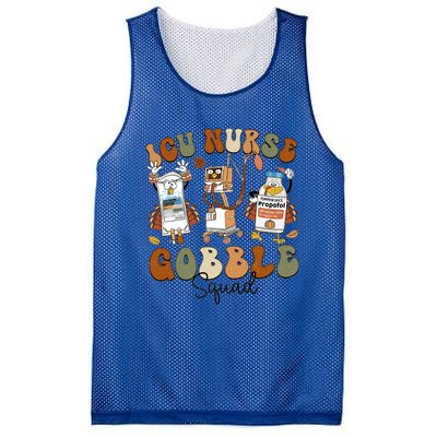 Retro Thanksgiving Icu Nurse Gobble Squad Turkey Autumn Rn Gift Mesh Reversible Basketball Jersey Tank