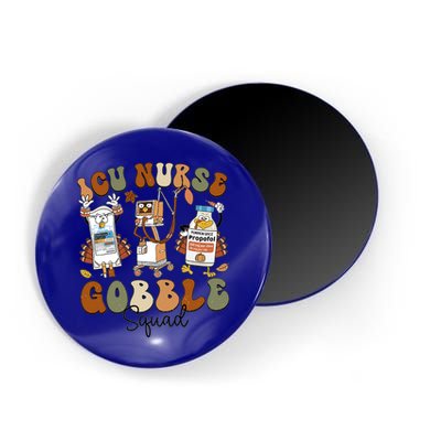Retro Thanksgiving Icu Nurse Gobble Squad Turkey Autumn Rn Gift Magnet