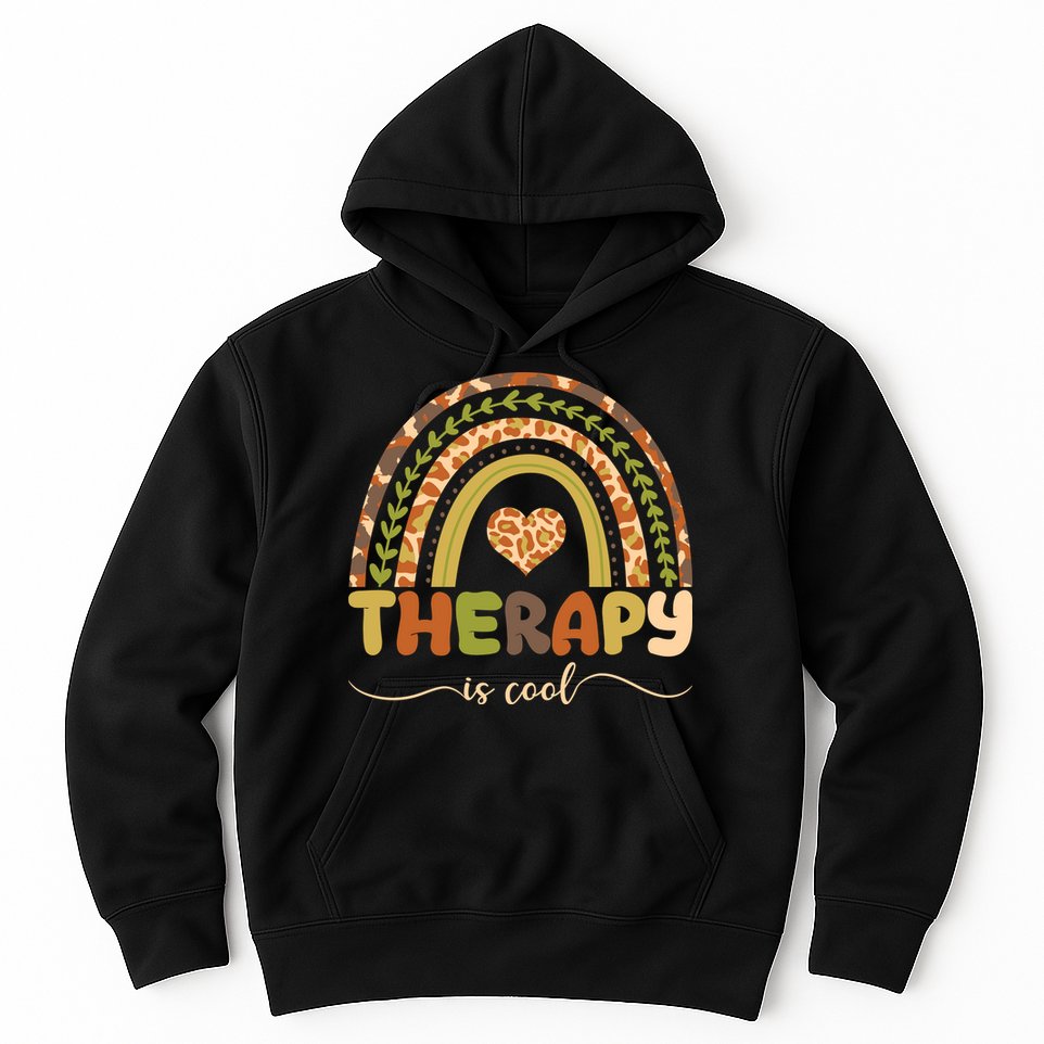 Rainbow Therapy Is Cool Mental Health Awareness Hoodie