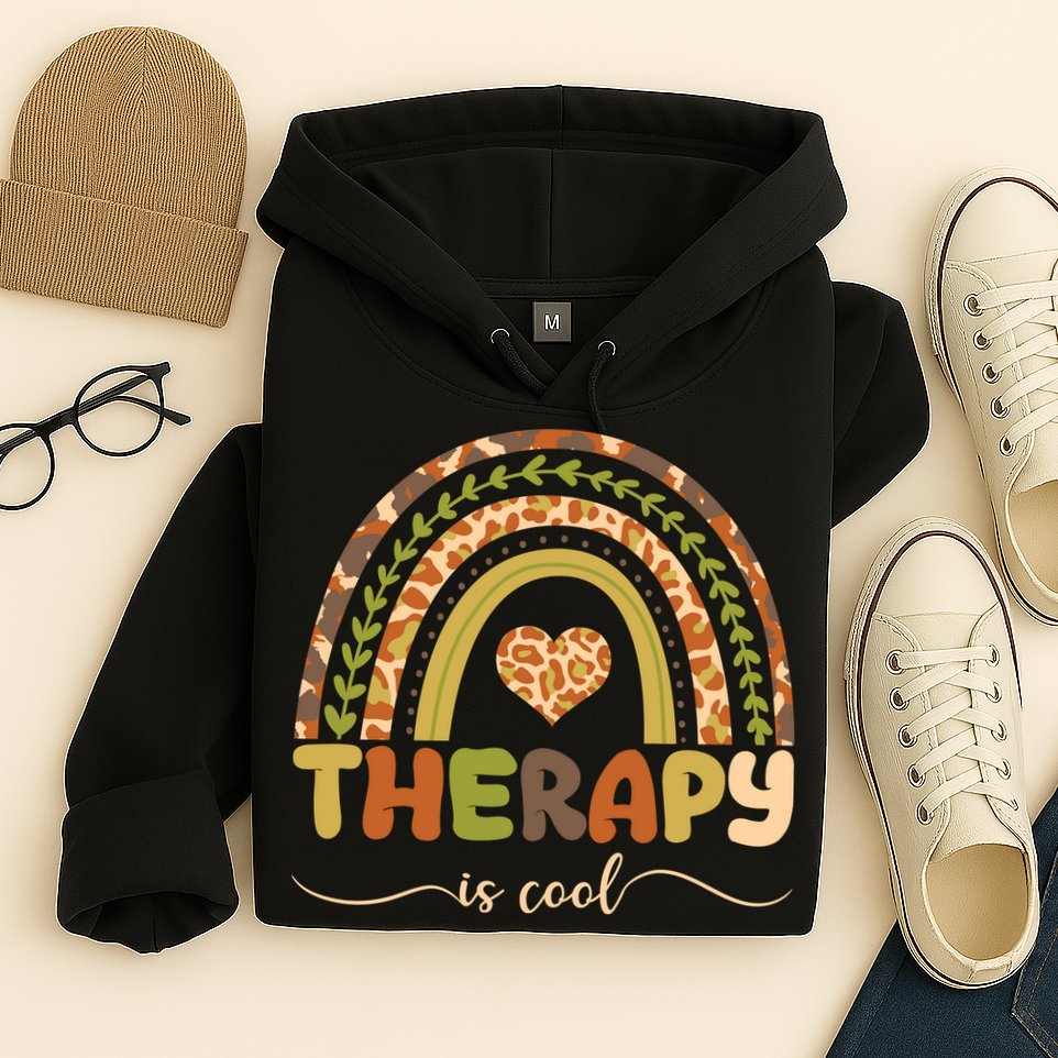 Rainbow Therapy Is Cool Mental Health Awareness Hoodie