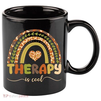 Rainbow Therapy Is Cool Mental Health Awareness 11oz C Handle Ceramic Mug