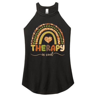 Rainbow Therapy Is Cool Mental Health Awareness Women's Perfect Tri Rocker Tank