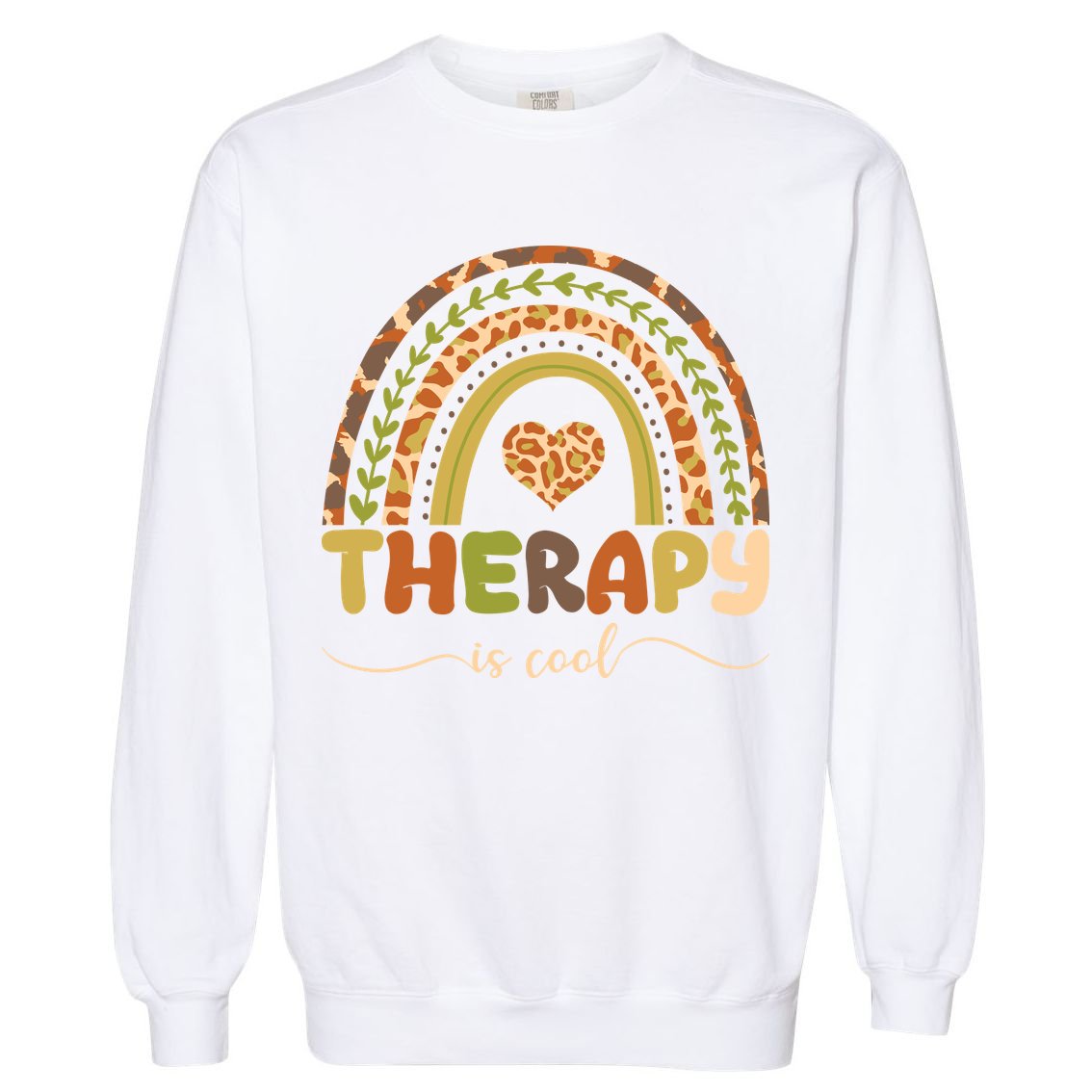 Rainbow Therapy Is Cool Mental Health Awareness Garment-Dyed Sweatshirt