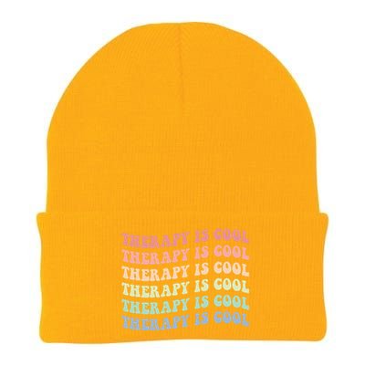 Retro Therapy Is Cool Funny Gift Cute Occupational Therapy Funny Gift Knit Cap Winter Beanie