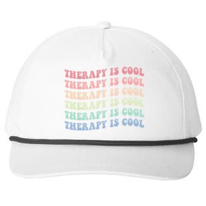 Retro Therapy Is Cool Funny Gift Cute Occupational Therapy Funny Gift Snapback Five-Panel Rope Hat