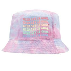 Retro Therapy Is Cool Funny Gift Cute Occupational Therapy Funny Gift Tie-Dyed Bucket Hat