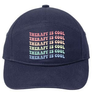 Retro Therapy Is Cool Funny Gift Cute Occupational Therapy Funny Gift 7-Panel Snapback Hat