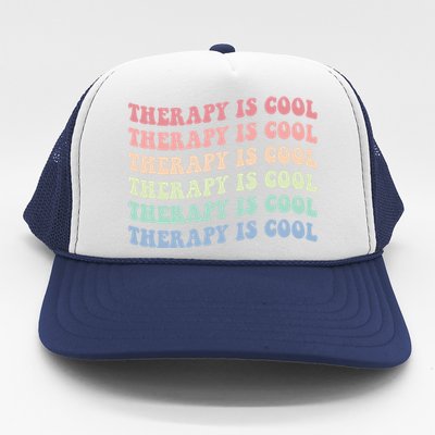 Retro Therapy Is Cool Funny Gift Cute Occupational Therapy Funny Gift Trucker Hat