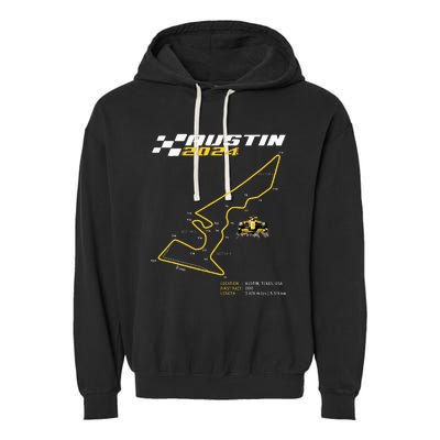 Race Track In Austin Formula Racing Circuits Sport Garment-Dyed Fleece Hoodie