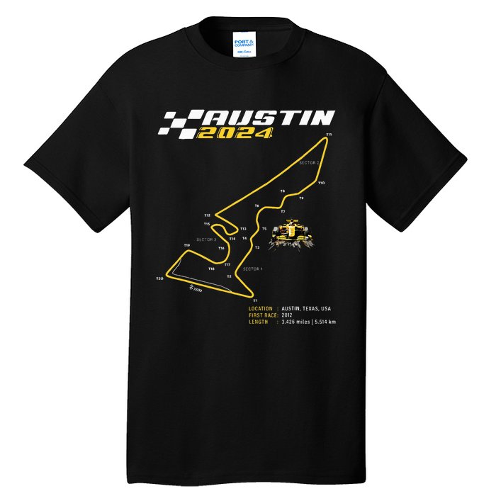 Race Track In Austin Formula Racing Circuits Sport Tall T-Shirt