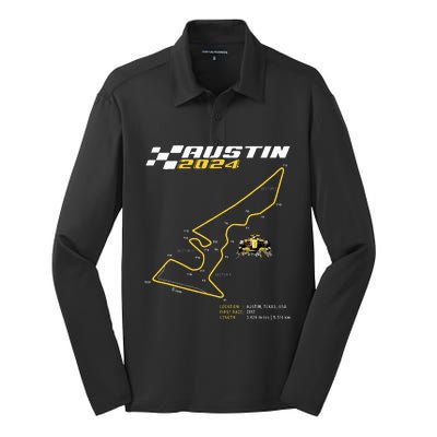 Race Track In Austin Formula Racing Circuits Sport Silk Touch Performance Long Sleeve Polo