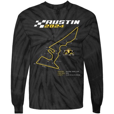 Race Track In Austin Formula Racing Circuits Sport Tie-Dye Long Sleeve Shirt