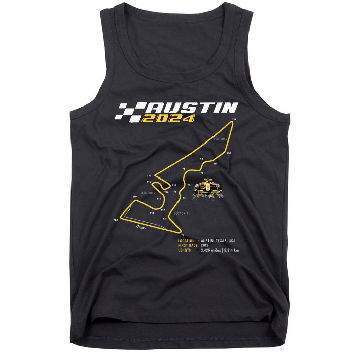 Race Track In Austin Formula Racing Circuits Sport Tank Top