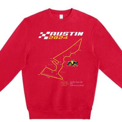 Race Track In Austin Formula Racing Circuits Sport Premium Crewneck Sweatshirt