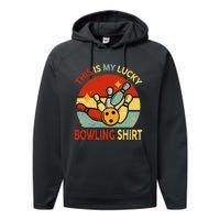 Retro This Is My Lucky Bowling Performance Fleece Hoodie