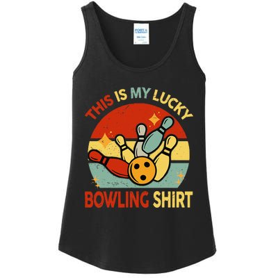 Retro This Is My Lucky Bowling Ladies Essential Tank