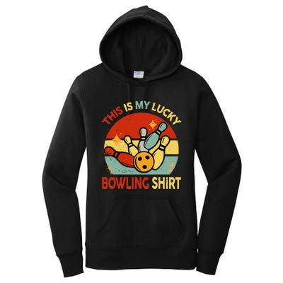 Retro This Is My Lucky Bowling Women's Pullover Hoodie