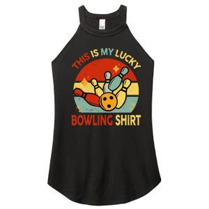 Retro This Is My Lucky Bowling Women's Perfect Tri Rocker Tank