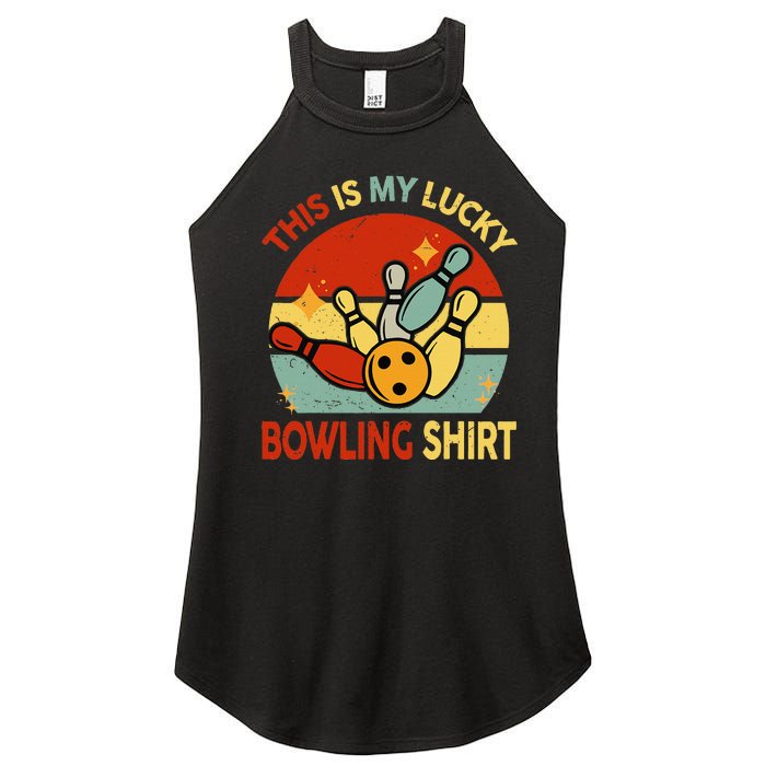 Retro This Is My Lucky Bowling Women's Perfect Tri Rocker Tank