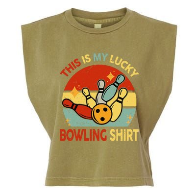 Retro This Is My Lucky Bowling Garment-Dyed Women's Muscle Tee