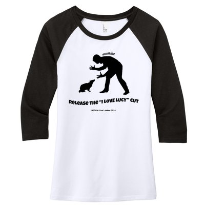 Release The I Love Lucy Cut Hdtgm London Women's Tri-Blend 3/4-Sleeve Raglan Shirt