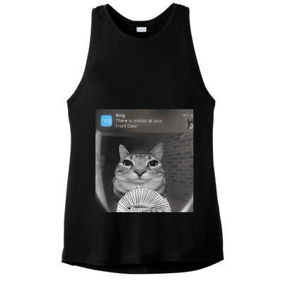 Ring There Is Motion At Your Front Door Funny Ladies PosiCharge Tri-Blend Wicking Tank