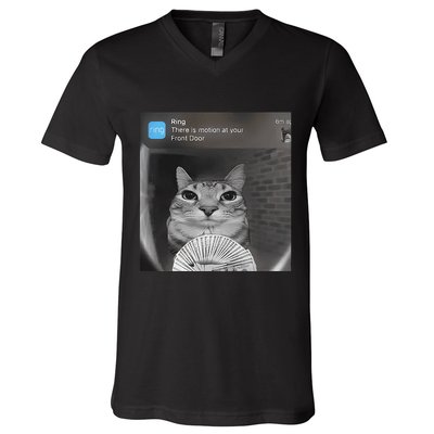Ring There Is Motion At Your Front Door Funny V-Neck T-Shirt