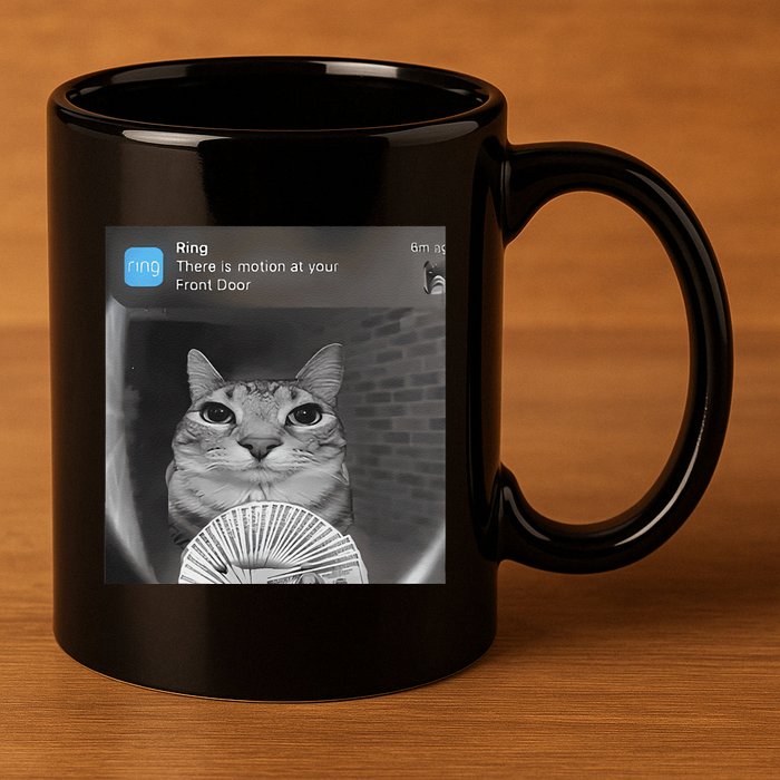 Ring There Is Motion At Your Front Door Funny 11oz C Handle Ceramic Mug