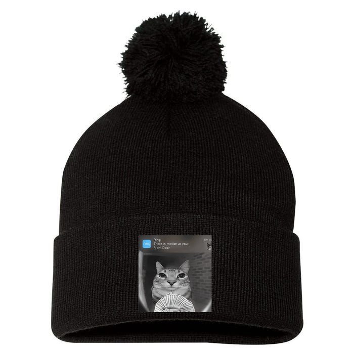 Ring There Is Motion At Your Front Door Funny Pom Pom 12in Knit Beanie