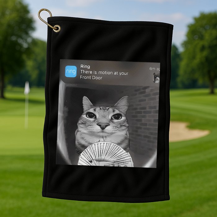 Ring There Is Motion At Your Front Door Funny Golf Towel