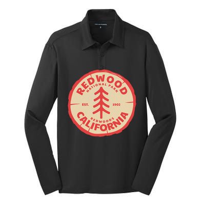 Redwood Trees In The National Forest Silk Touch Performance Long Sleeve Polo